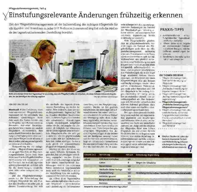 Vorschauseite 1: Pflegestufenmanagement, Teil 4 Einstufungsrelevante Änderungen frühzeitig erkennen