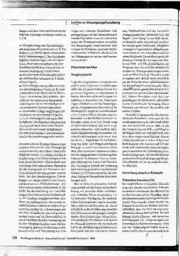 Vorschauseite 2: Forschung zur Versorgung im höheren LebensalterPrävention, Case Management und Versorgung von Demenz