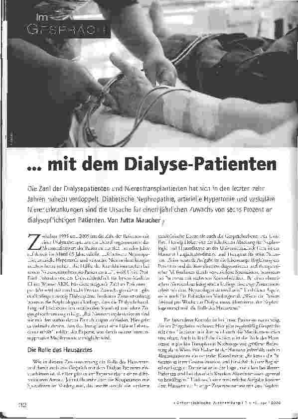 Vorschauseite 1: Im Gespräch mit dem Dialyse-Patienten