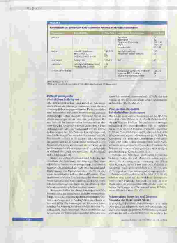 Vorschauseite 2: Obstruktive Schlafapnoe - ein perioperativer Risikofaktor