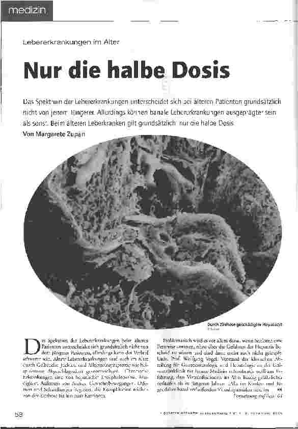 Vorschauseite 1: Lebererkrankungen im Alter - Nur die halbe Dosis