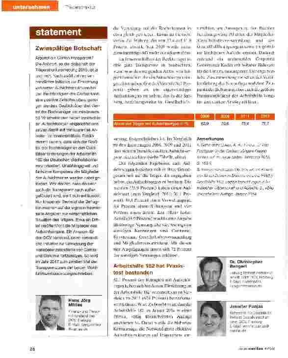 Vorschauseite 3: Bei den Transparenzstandards ist noch Luft nach oben