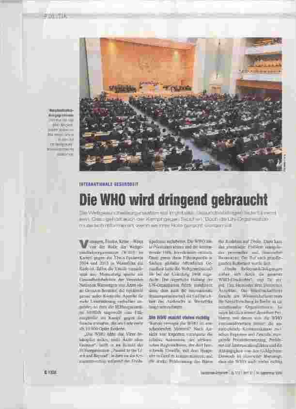 Vorschauseite 1: Die WHO wird dringend gebraucht