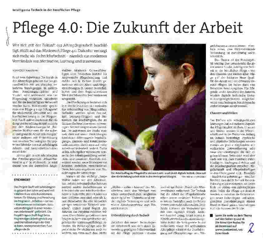 Vorschauseite 1: Pflege 4.0: Die Zukunft der Arbeit