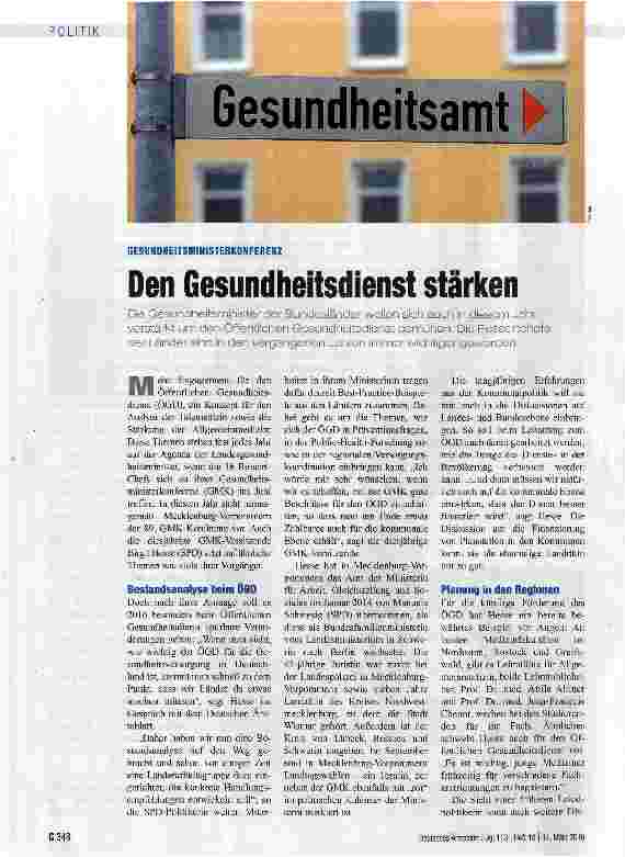 Vorschauseite 1: Den Gesundheitsdienst stärken