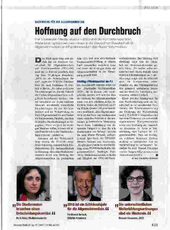 Vorschauseite 1: Hoffnung auf den Durchbruch