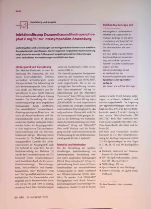 Vorschauseite 1: Injektionslösung Dexamethasondihydrogenphosphat 8 mg/ml zur intratympanalen Anwendung