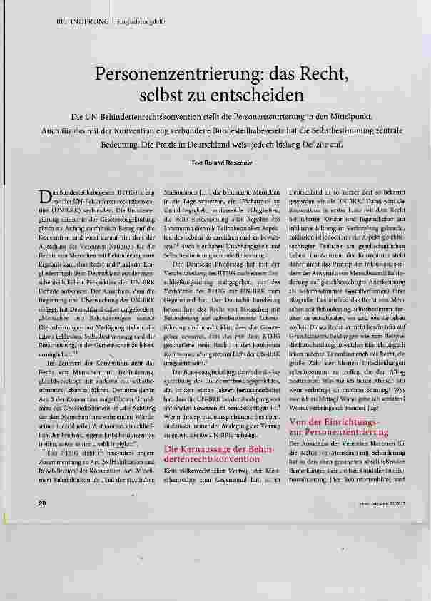 Vorschauseite 1: Personenzentrierung: das Recht, selbst zu entscheiden