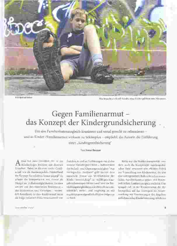 Vorschauseite 1: Gegen Familienarmut -das Konzept der Kindergrundsicherung