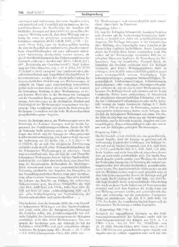 Vorschauseite 2: Lebensmittelwerbung mit gesundheitsbezogenen Angaben (Zeolith-haltige Medizinprodukte)