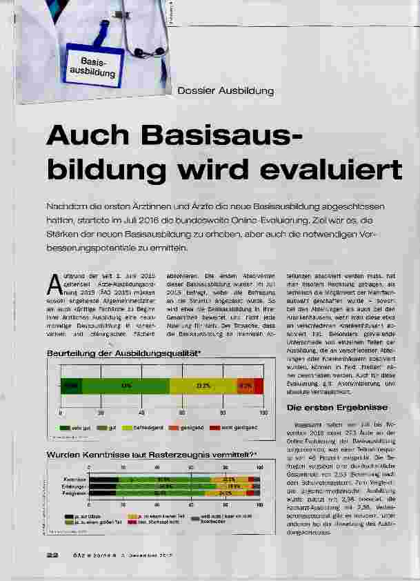 Vorschauseite 1: Auch Basisausbildung wird evaluiert
