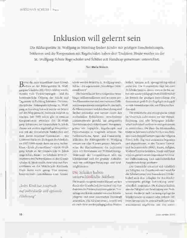Vorschauseite 1: Inklusion will gelernt sein