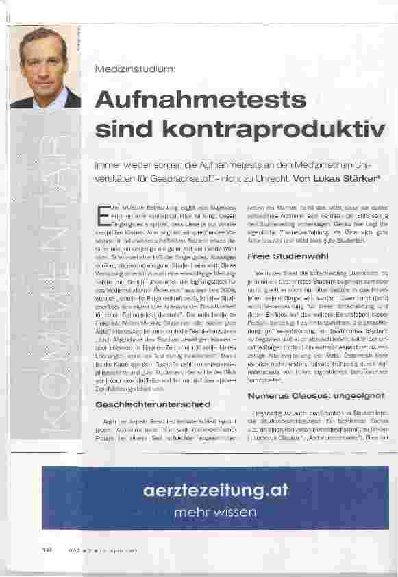 Vorschauseite 1: Aufnahmetests sind kontra produktiv