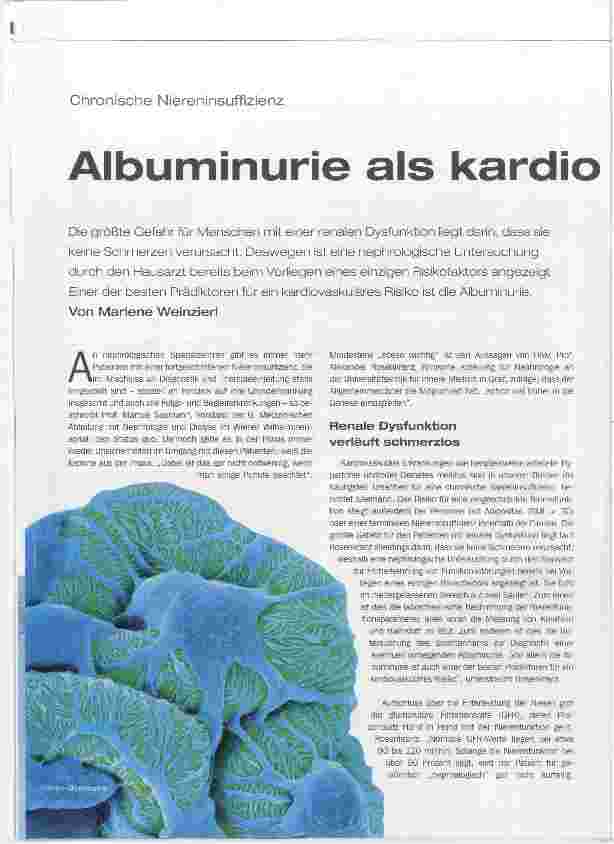 Vorschauseite 1: Albuminurie als kardiovaskulärer Prädiktor