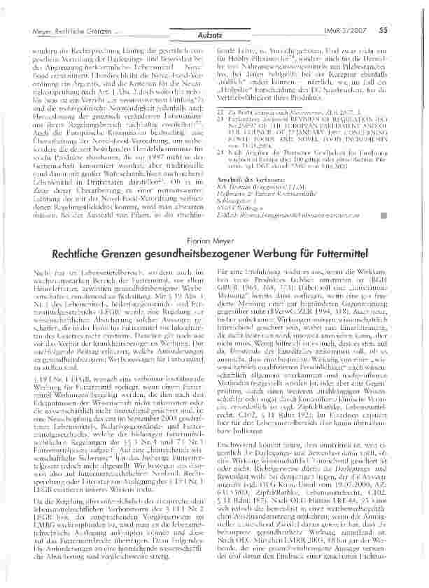 Vorschauseite 4: Von Reishi, Coriolus und anderen Heilpilzen -Anmerkung zum Urteil des LG Saarbrücken vom 26.04.2006