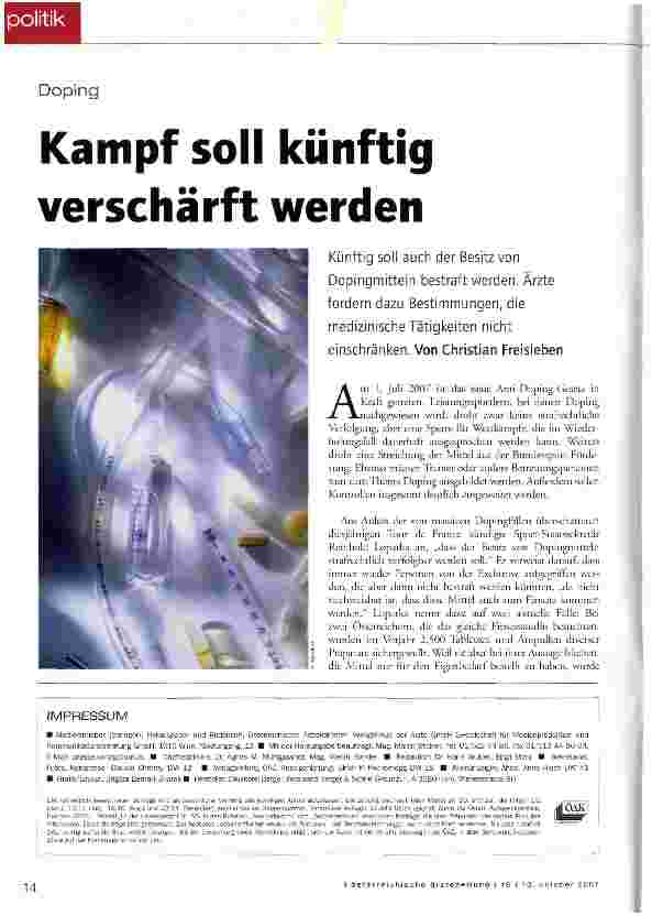 Vorschauseite 1: Kampf soll künftig verschärft werden