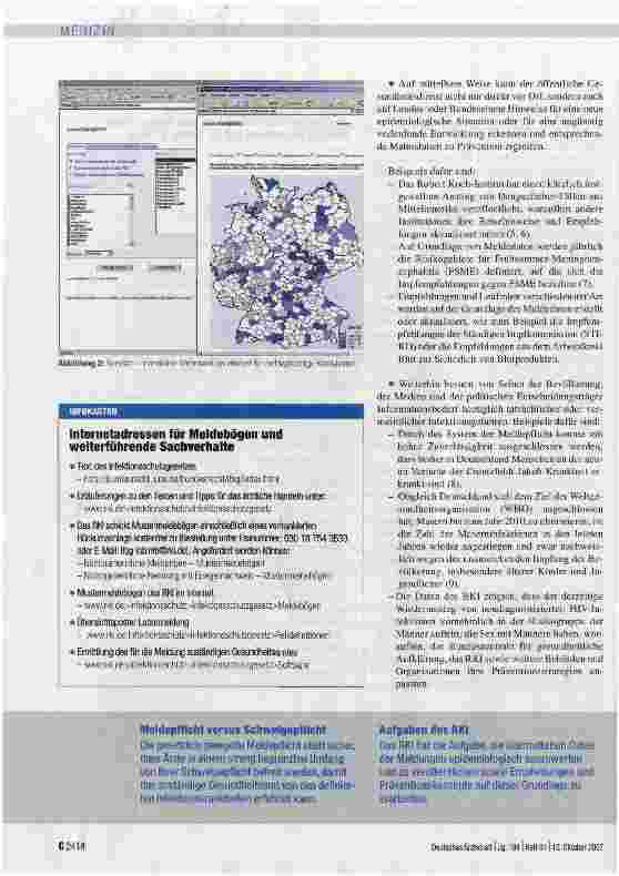 Vorschauseite 5: Meldepflicht für Infektionskrankheiten