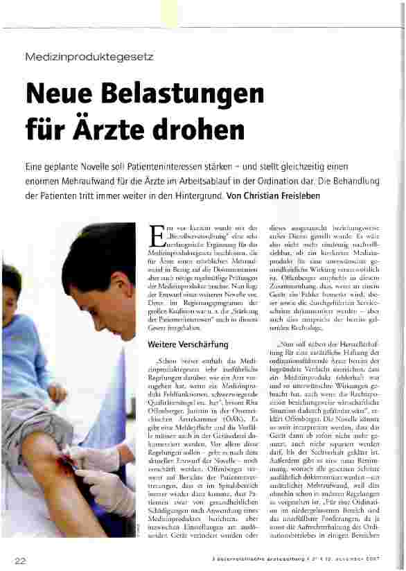 Vorschauseite 1: Neue Belastungen für Ärzte drohen