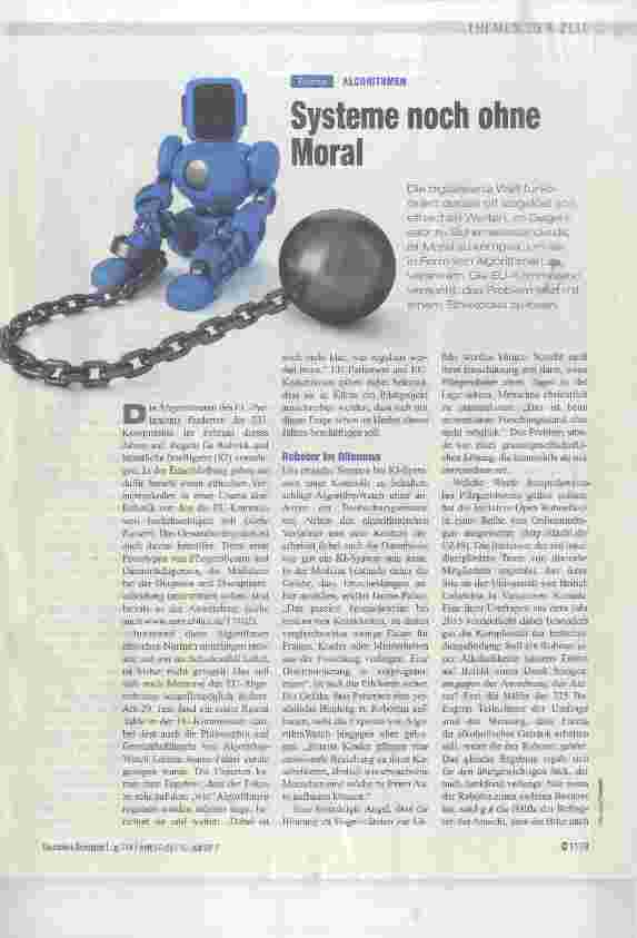 Vorschauseite 1: Systeme noch ohne Moral