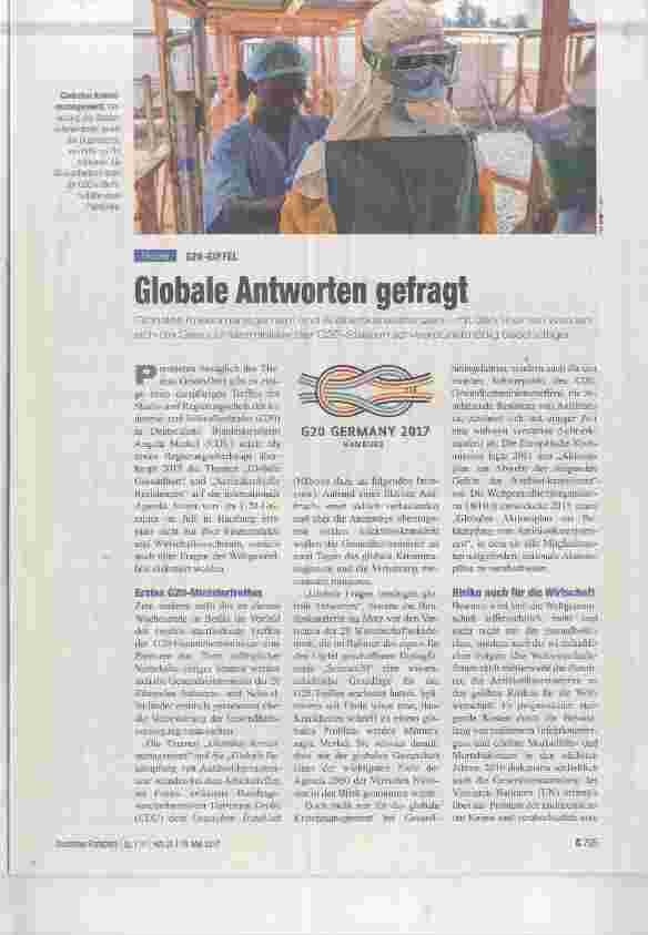 Vorschauseite 1: G20-GIPFEL Globale Antworten gefragt