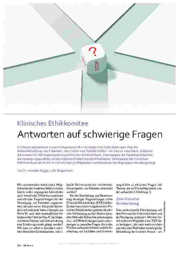 Vorschauseite 1: Klinisches Ethikkomitee: Antworten auf schwierige Fragen