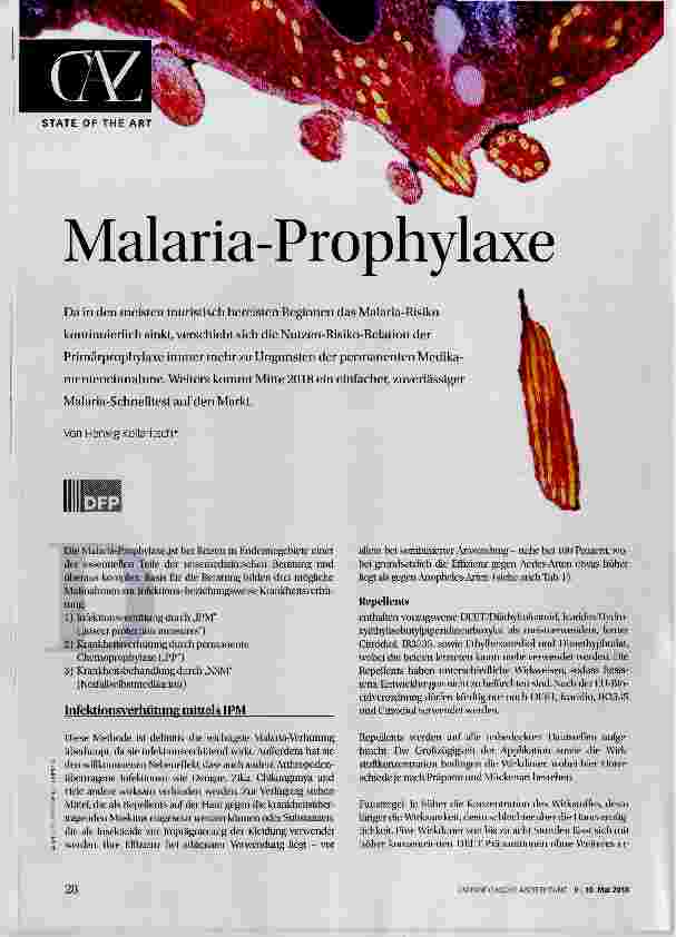 Vorschauseite 1: Malaria-Prophylaxe