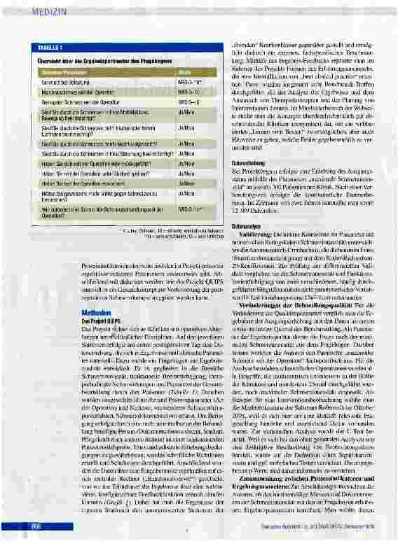 Vorschauseite 2: Qualitätsverbesserung der postoperativen Schmerztherapie