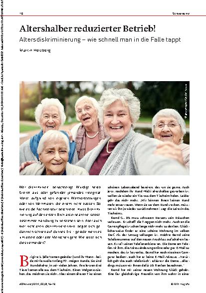 Vorschauseite 1: Altershalber reduzierter Betrieb! Altersdiskriminierung – wie schnell man in die Falle tappt.
