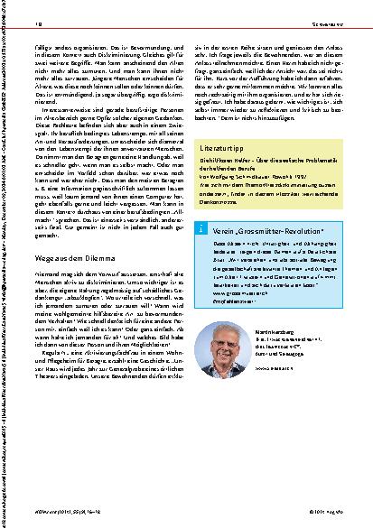 Vorschauseite 3: Altershalber reduzierter Betrieb! Altersdiskriminierung – wie schnell man in die Falle tappt.