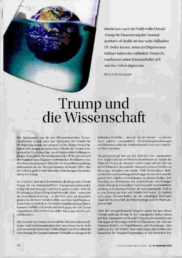 Vorschauseite 1: Trump und die Wissenschaft