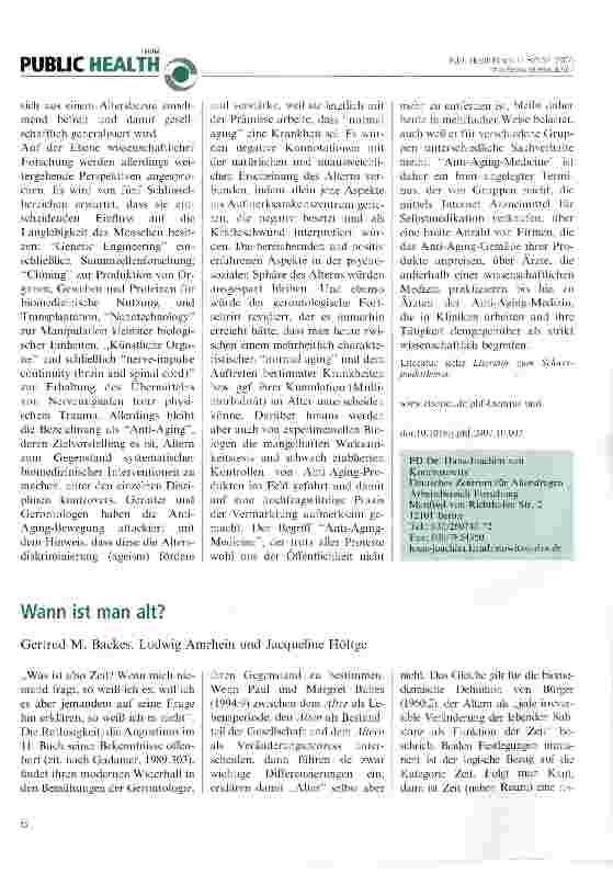 Vorschauseite 1: Wann ist man alt?