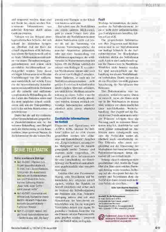 Vorschauseite 2: Notfalldaten - mehr Schein als Sein?