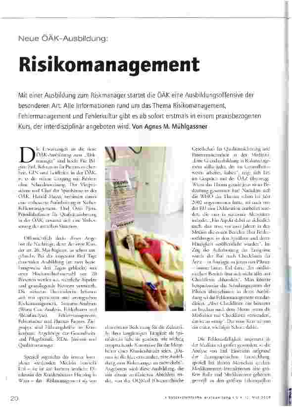 Vorschauseite 1: Risikomanagement
