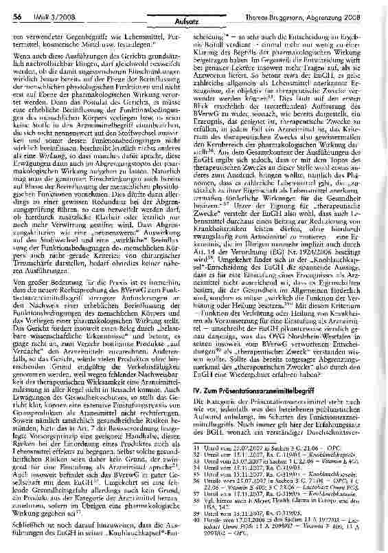 Vorschauseite 4: Abgrenzung 2008 - Aktuelles zur Unterscheidung von Arzneimitteln und Lebensmitteln
