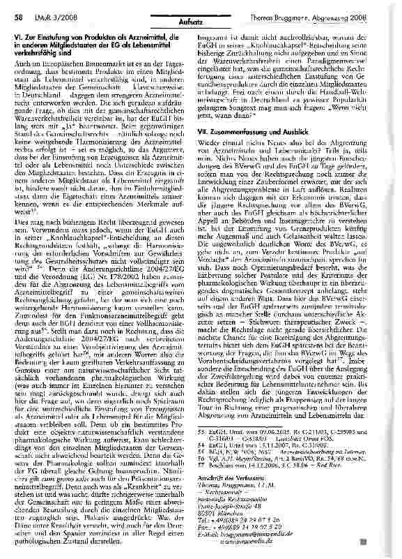 Vorschauseite 6: Abgrenzung 2008 - Aktuelles zur Unterscheidung von Arzneimitteln und Lebensmitteln