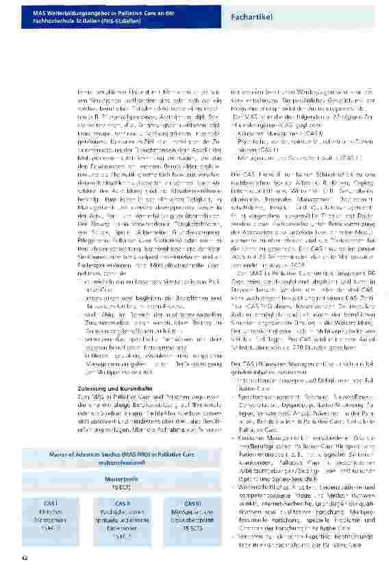Vorschauseite 2: MAS Weiterbildungsangebot in Palliative Care an der Fachhochschule St. Gallen (FHS-St. Gallen)