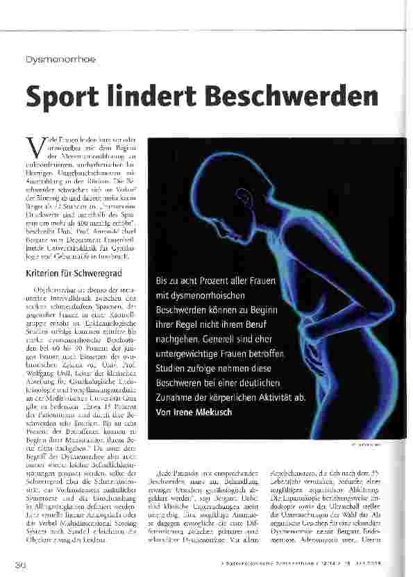 Vorschauseite 1: Sport lindert Beschwerden