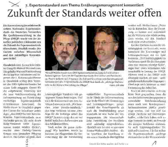 Vorschauseite 1: Zukunft der Standards weiter offen