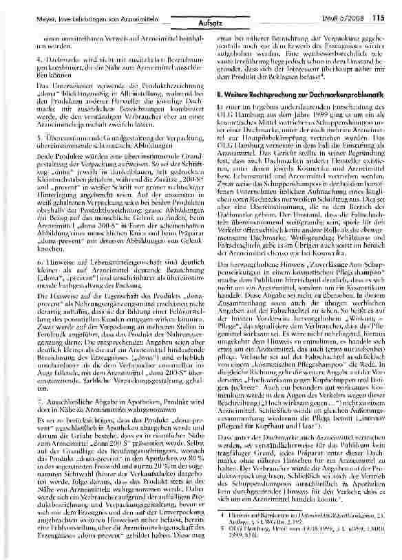 Vorschauseite 2: Inverkehrbringen von Arzneimitteln und Lebensmitteln unter einer gemeinsamen Dachmarke