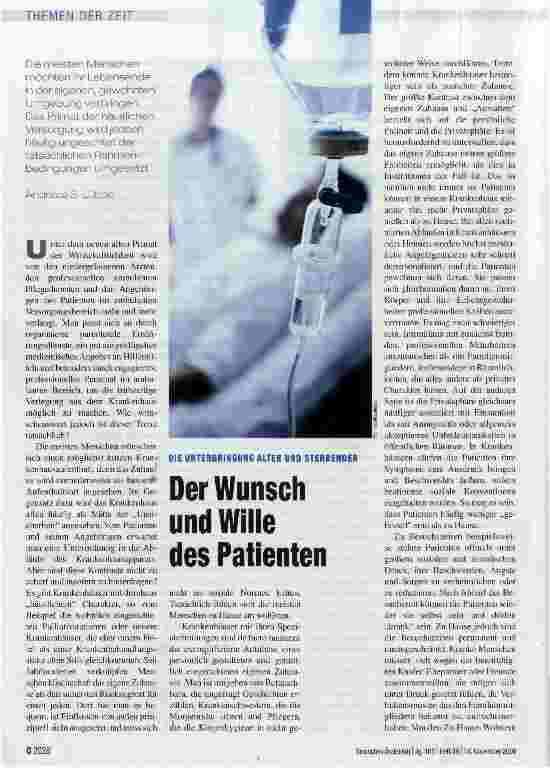 Vorschauseite 1: Der Wunsch und Wille des Patienten