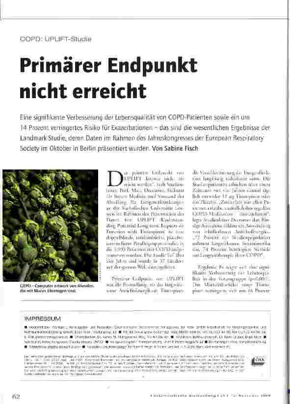 Vorschauseite 1: Primärer Endpunkt nicht erreicht