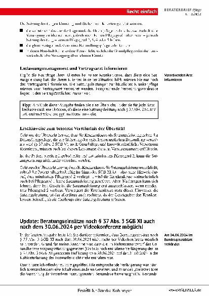 Vorschauseite 6: Beraterbrief Pflege Heft 12-2024