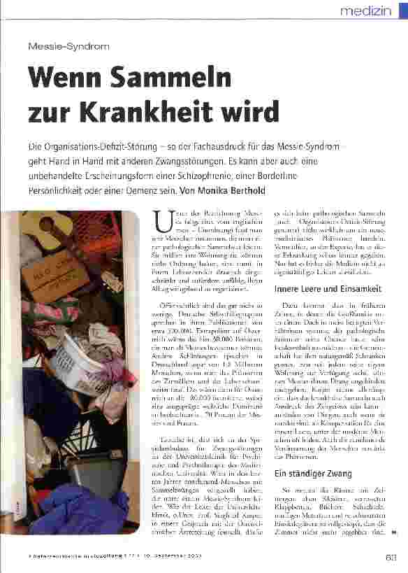 Vorschauseite 1: Messie-SyndromWenn Sammeln zur Krankheit wird