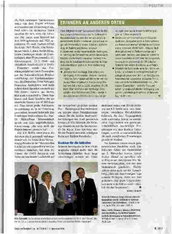 Vorschauseite 2: Kollegenvertreibung und spätes Gedenken