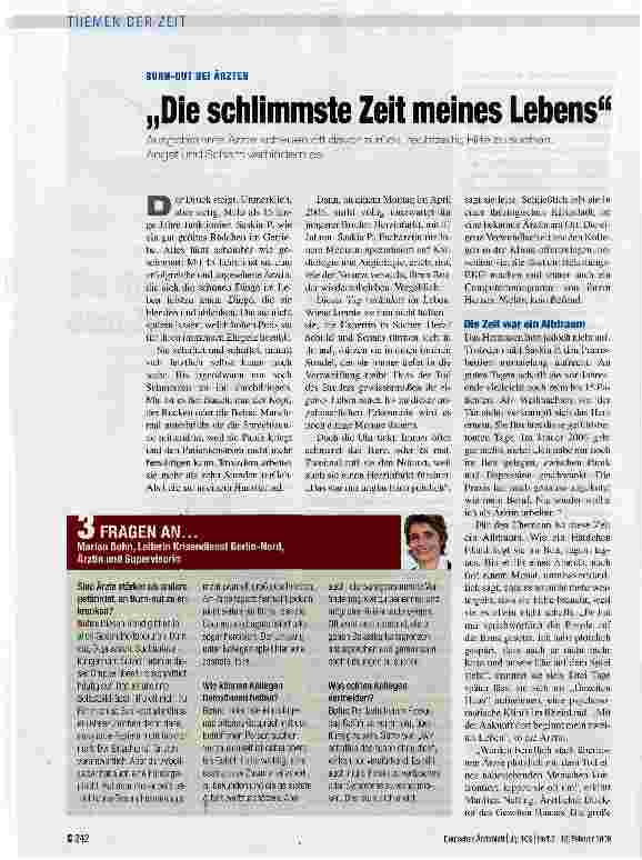 Vorschauseite 1: „Die schlimmste Zeit meines Lebens