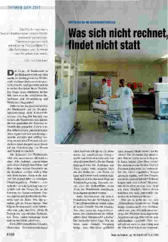 Vorschauseite 1: Was sich nicht rechnet, findet nicht statt