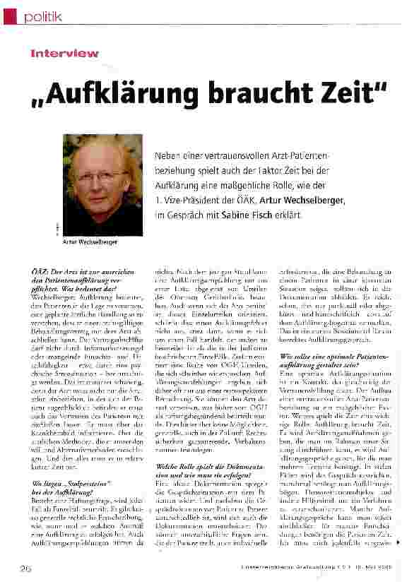 Vorschauseite 1: „Aufklärung braucht Zeit