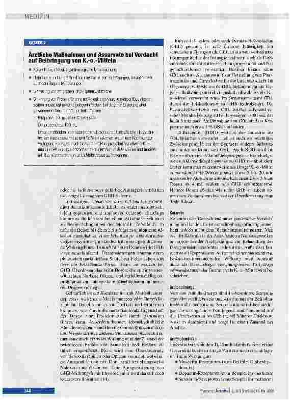 Vorschauseite 4: K. -o. -Mittel: Häufigkeit, Wirkungsweise, Beweismittelsicherung