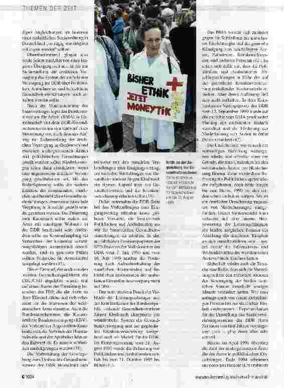 Vorschauseite 3: 1989/2009 - 20 JAHRE DEUTSCHE EINHEITDeutsch-deutsche Gesundheitspolitik im Einigungsprozess