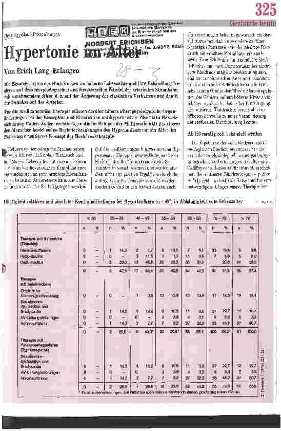 Vorschauseite 1: Herz-Kreislauf-Erkrankungen: Hypertonie im Alter
